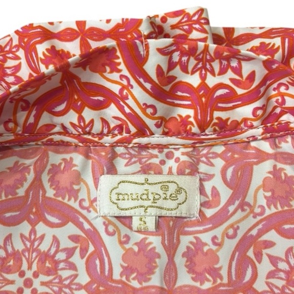 Mud Pie Pink Whitney Sleeveless Ruffle Neck Dress Size Small - Picture 7 of 10